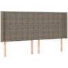 Galvūgalis su LED, taupe spalvos, 183x16x118/128cm, audinys