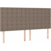 Galvūgalis su LED, taupe spalvos, 200x5x118/128cm, audinys