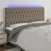 Galvūgalis su LED, taupe spalvos, 200x7x118/128cm, audinys