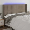 Galvūgalis su LED, taupe spalvos, 203x16x118/128cm, audinys