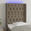 Galvūgalis su LED, taupe spalvos, 83x16x118/128cm, audinys