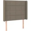 Galvūgalis su LED, taupe spalvos, 93x16x118/128cm, audinys