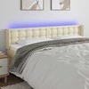 Galvūgalis su LED,kreminės spalvos,163x16x78/88cm, dirbtinė oda