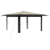 Gazebo be šoninės sienos 4 x 4 m Kremo ir antracito
