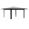 Gazebo be šoninės sienos 4 x 4 m Kremo ir antracito
