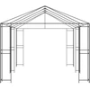 Gazebo rėmas 6 x 3 m Juoda Plienas