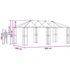 Gazebo rėmas 6 x 3 m Juoda Plienas
