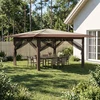 Gazebo su 4 šoninėmis sienomis 4 x 4 m Kremas ir rudas