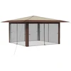 Gazebo su 4 šoninėmis sienomis 4 x 4 m Kremas ir rudas