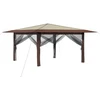 Gazebo su 4 šoninėmis sienomis 4 x 4 m Kremas ir rudas