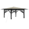 Gazebo su 4 šoninėmis sienomis 4 x 4 m Kremo ir antracito