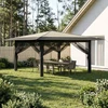 Gazebo su 4 šoninėmis sienomis 4 x 4 m Kremo ir antracito