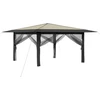 Gazebo su 4 šoninėmis sienomis 4 x 4 m Kremo ir antracito