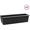 Gėlių dėžės Euro paletėms 12 pcs Juoda 36 x 13,5 x 9,5 cm