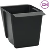 Gėlių dėžės Euro paletėms 24 vnt. Juoda 13,5 x 9 x 9,5 cm