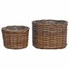 Gėlių krepšys su saugykla 2 pcs Ruda Kubu ratanas