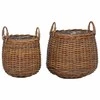 Gėlių krepšys su saugykla 2 pcs Ruda Lacak ratanas