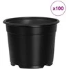 Apvalus gėlių vazonas 100 pcs Juoda Ø 10 x 8 cm Plastmasė