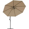 Gembinis skėtis su LED ir metaliniu stulpu, taupe, 350cm