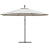 Gemb. form. skėt. su LED lemp. ir met. stulp., smėl. sp., 350cm