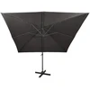 Gembinis skėtis su stulpu ir LED lemputėmis, antracito, 300cm