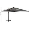 Gembinis skėtis su stulpu ir LED lemputėmis, antracito, 300cm