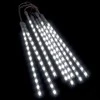 Girlianda meteorų lietus, 8vnt., 30cm, 192 šaltos baltos LED