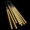 Girlianda meteorų lietus, 8vnt., 30cm, 192 šiltos baltos LED