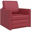 Sofa lova 60cm Vyno raudona Dirbtinė Oda