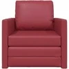 Sofa lova 60cm Vyno raudona Dirbtinė Oda
