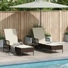 Saulės gultas 3 pcs Ruda ir Kremavimo Balta 200 x 55 x 92 cm