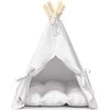 Gyvūnų teepee su pagalve Balta 40 x 40 x 50 cm Poliesteris