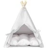 Gyvūnų teepee su pagalve Balta 60 x 60 x 70 cm Poliesteris