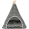 Gyvūnų teepee su pagalve Balta ir pilka 60 x 60 x 70 cm