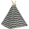 Gyvūnų teepee su pagalve Balta ir pilka 40 x 40 x 50 cm