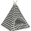 Gyvūnų teepee su pagalve Balta ir pilka 50 x 50 x 60 cm