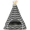 Gyvūnų teepee su pagalve Balta ir pilka 40 x 40 x 50 cm