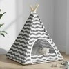 Gyvūnų teepee su pagalve Balta ir pilka 50 x 50 x 60 cm