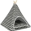 Gyvūnų teepee su pagalve Balta ir pilka 60 x 60 x 70 cm