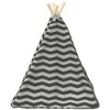 Gyvūnų teepee su pagalve Balta ir pilka 50 x 50 x 60 cm