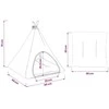Gyvūnų teepee su pagalve Balta ir pilka 60 x 60 x 70 cm