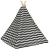 Gyvūnų teepee su pagalve Balta ir pilka 60 x 60 x 70 cm