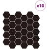 Heksagoninė plytelė 10 pcs Juoda 30 x 30 cm Poliuretanas ir PET