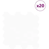 Heksagoninė plytelė 20 pcs Balta 30 x 30 cm Poliuretanas ir PET