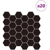 Heksagoninė plytelė 20 pcs Juoda 30 x 30 cm Poliuretanas ir PET