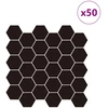 Heksagoninė plytelė 50 pcs Juoda 30 x 30 cm Poliuretanas ir PET