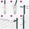 Hexagonal Fence with Post 50 x 1,5 m PVC dengtas plienas Žalia