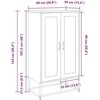 Highboard Baltas 68x39x123 cm Plienas