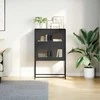 Highboard Juodas 68x39x107 cm Plienas