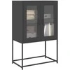 Highboard Juodas 68x39x107 cm Plienas